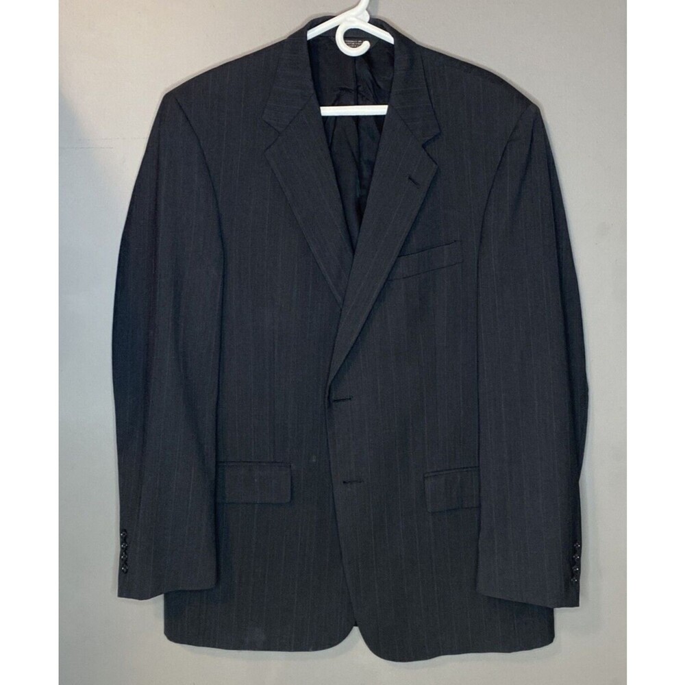 Evan Picone Blazer Sport Coat Size 44L Gray Two Button Suit Jacket Made in USA